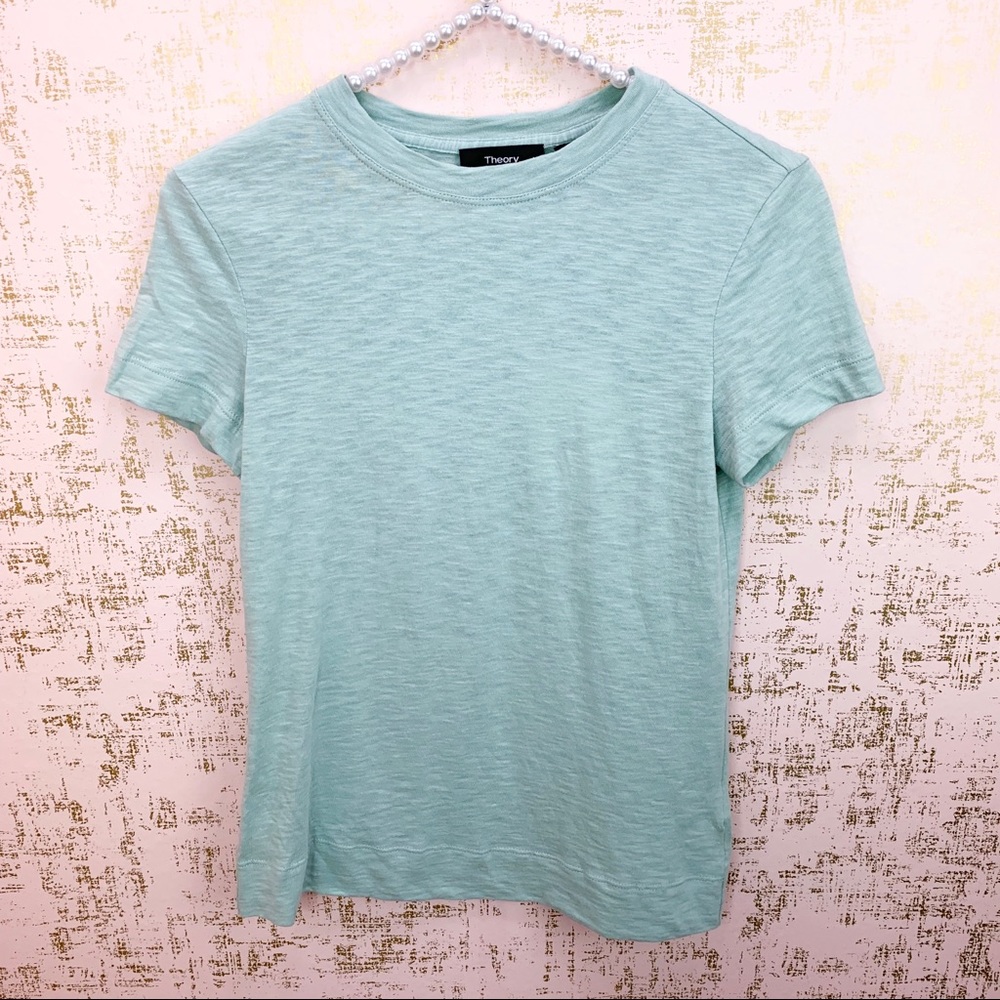 NWT Theory Tiny Tee Blue Slub Shirt - Picture 2 of 7